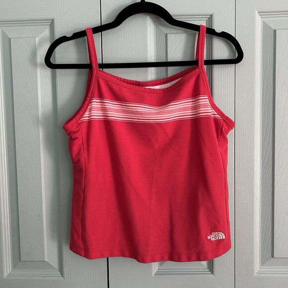 Y2K The North Face Wms Pink Cropped Tank Top Large Vapor-Wick Athletic Outdoors - Picture 1 of 8